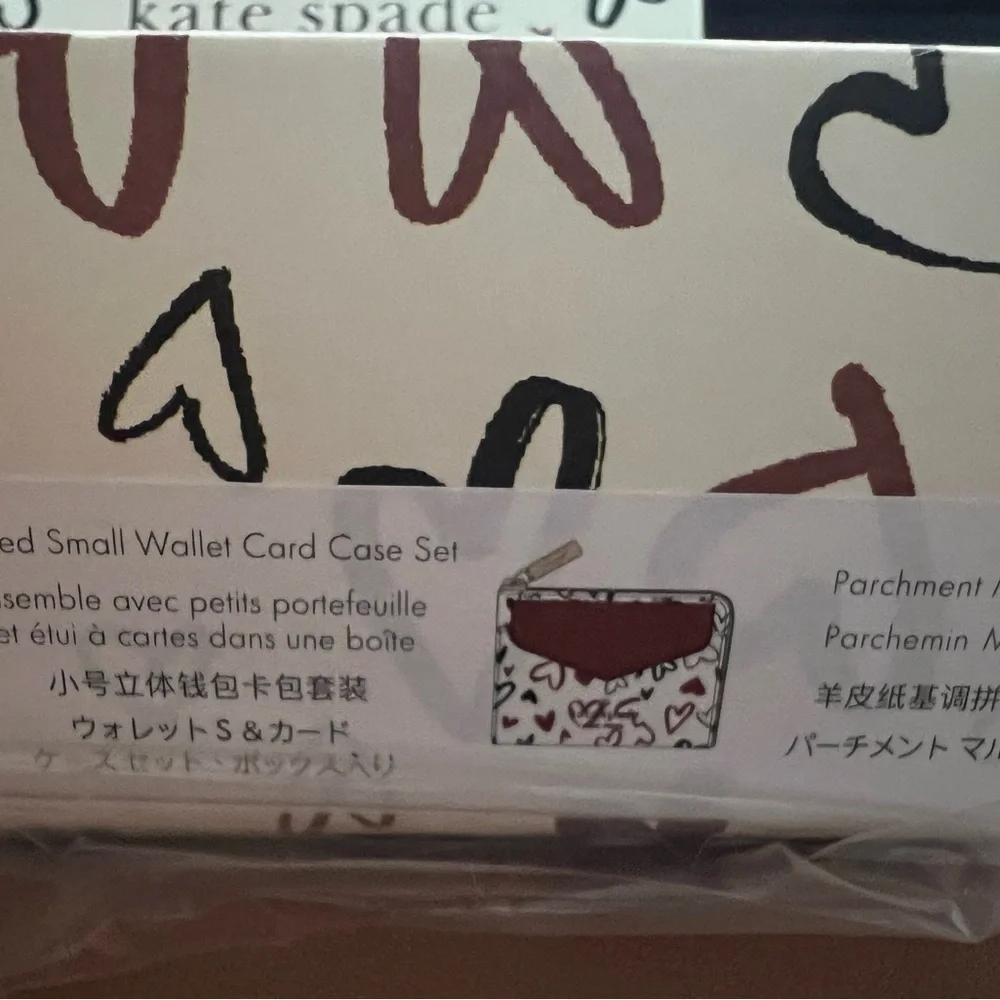🆕kate spade Staci Scribble Heart Boxed Wallet Card Set $239::NWT::